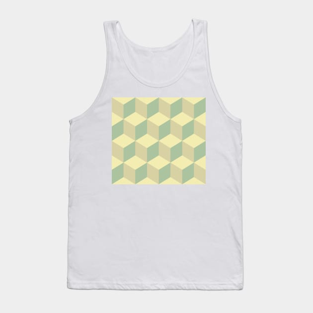 Geometric Cubes Pattern Tank Top by Patternos